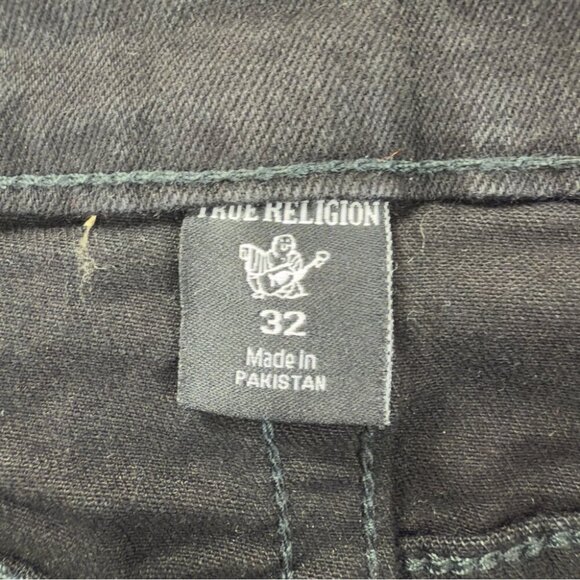 True Religion NWT Ricky Flap SN 32 105713 Men's Size 32x31 Black Straight Flared - Picture 2 of 9